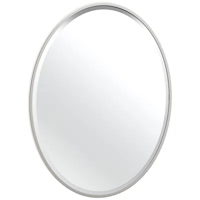 Gatco Luxe Flush Mount Nickel 25" X 33" Framed Oval Wall Mirror