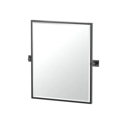 Gatco Mode Framed Rectangle Mirror | Pivoting (tilting) And Beveled Bathroom Vanity  Mirrors In Matte Black