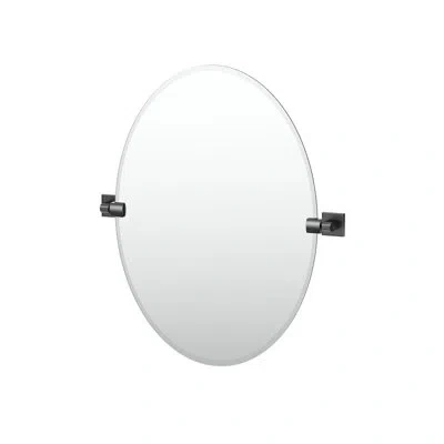 Gatco Mode Frameless Oval Mirror | Wall Mounted Pivoting Bathroom Vanity Mirror In Chrome