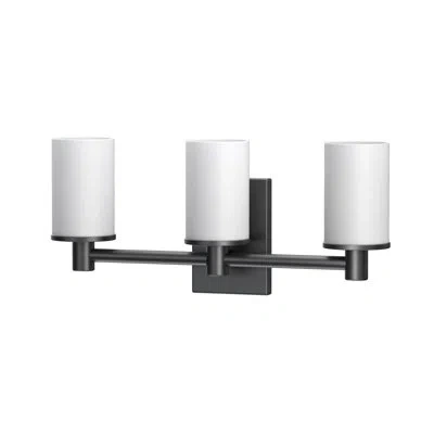 Gatco Modern Farmhouse 3-light Vanity Light Triple Wall Sconce With Frosted Shades In Matte Black