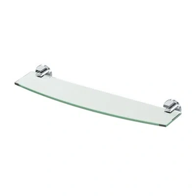 Gatco Reveal Wall Mounted Curved Tempered Glass Shelf | Floating Glass Shelf In Chrome