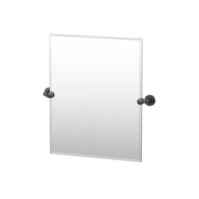 Gatco Reveal Wall Mounted Frameless Rectangle Bathroom Vanity Mirror | Pivoting (tilting) And Beveled In Matte Black