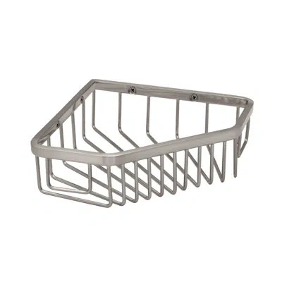 Gatco Shower Caddies And Accessories Wall Mount Stainless Steel Corner Shower Basket In Satin Nickel