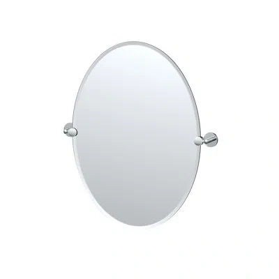Gatco Sky Frameless Oval Mirror, Wall Mounted Bathroom Vanity Mirror | Beveled And Pivoting (tilting) Wall In Chrome