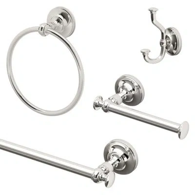 Gatco Tavern 4 - Piece Bathroom Hardware Set In Silver
