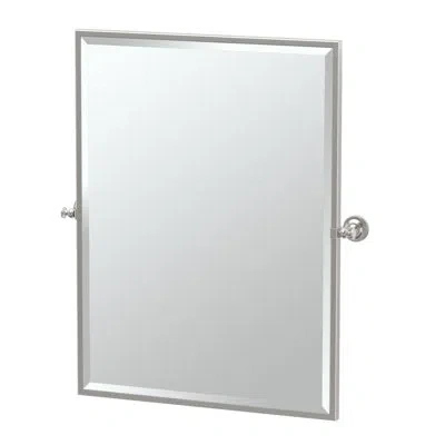 Gatco Tavern Bathroom Vanity Mirror | Framed Rectangle Mirror, Beveled And Pivots In Satin Nickel