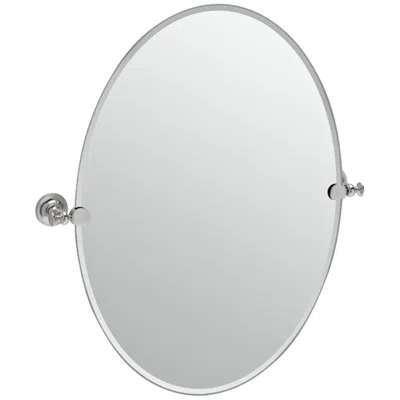 Gatco Tavern Satin Nickel 24" X 26 1/2" Oval Wall Mirror