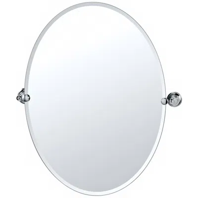 Gatco Tiara Chrome 32" High Frameless Oval Wall Mirror