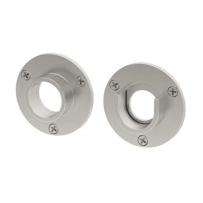 Gatco Wall Flange, Pair In |solid Brass Shower Rod Ends For 1" Dia. Shower Rod In Satin Nickel