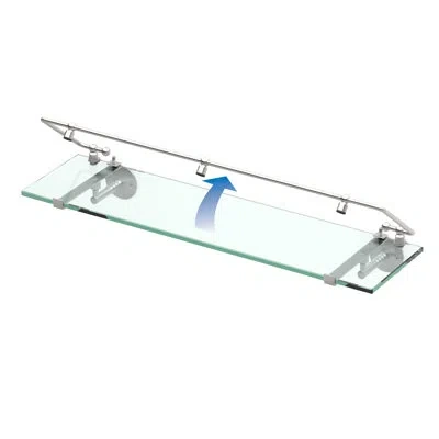 Gatco Wall Mount Rectangle Glass Shelf With Solid Brass Rails / Tempered Glass Floating Shelf In Polished Brass