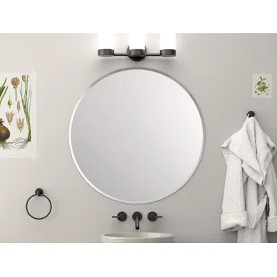 Gatco Wall Mount Round Beveled Frameless Mirror | Circular Mirror For Bathroom, Entryway, Wall Decor In Silver