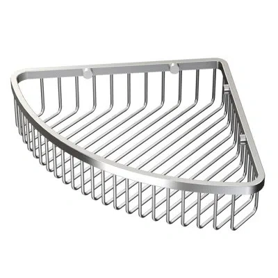 Gatco Wall Mount Stainless Steel Corner Shower Basket 12" W Corner Shower Shelf In Satin Nickel