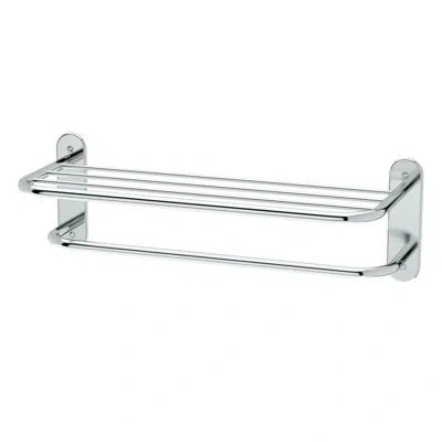 Gatco Wall Mount Stainless Steel Towel Rack | Bathroom Towel Shelf With Towel Bar In Chrome