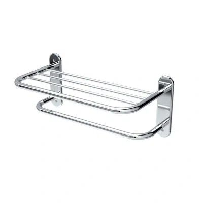 Gatco Wall Mount Stainless Steel Towel Shelf With Towel Bar |18" Bathroom Towel Rack In Chrome