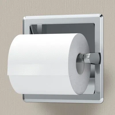 Gatco Wall Mounted Recessed Toilet Paper Holder | Pivoting Toilet Paper Roll Holder | Hotel Style In Wall  In Chrome