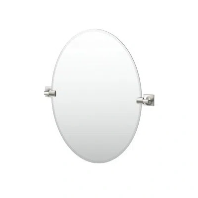 Gatco Waterline Frameless Oval Bathroom Vanity Mirror | Wall Mounted Pivoting And Beveled Mirror In Chrome