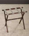 Gate House Furniture Chain Link Luggage Rack In Dk Brown/grey