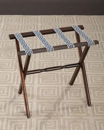 Gate House Furniture Chain Link Luggage Rack In Dk Brown/navy
