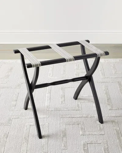 Gate House Furniture Dual Stripe Luggage Rack In Black/dk Grey