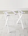 Gate House Furniture Dual Stripe Luggage Rack In Wht/americana