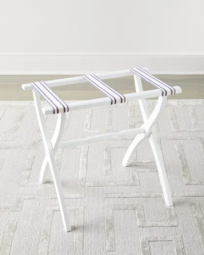 Gate House Furniture Dual Stripe Luggage Rack In Wht/americana