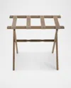Gate House Furniture Greek Key Luggage Rack In Beige/driftwood