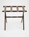 Gate House Furniture Greek Key Luggage Rack In Brown/dark Walnut