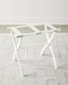 Gate House Furniture Greek Key Straps Luggage Rack In Ivory/seafoam