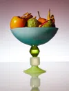 Gather Miami Hand-blown Glass Footed Bowl  Abask Luxury Gift