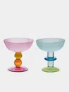 Gather Miami Hand-blown Glass Ice Cream Coupes (set Of 2) In Transparent