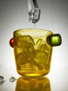 Gather Miami Hand-blown Glass Ice Cube Cooler  Abask Luxury Gift In  Yellow