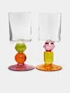 Gather Miami Hand-blown Wine Glasses (set Of 2)  Abask Gift Set