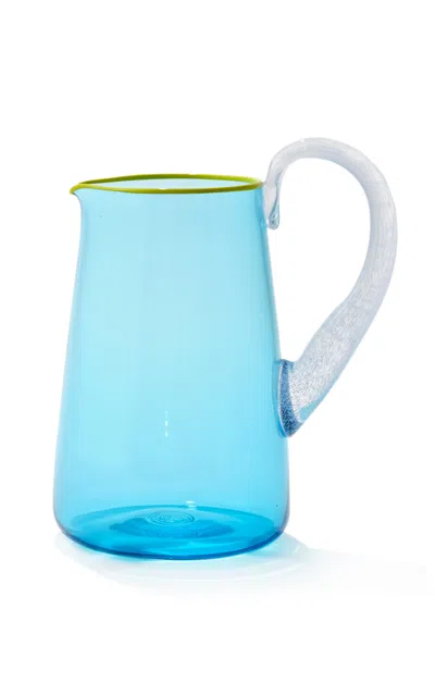 Gather Miami Medium Glass Jug In Blue