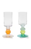 Gather Set-of-two Miami Wine Glasses In Multi