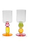 Gather Set-of-two Miami Wine Glasses In Multi