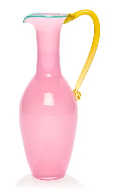 Gather Tall Glass Jug In Pink