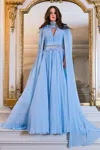 GATTI NOLLI BY MARWAN GATTI NOLLI BY MARWAN CAPED SHOULDERS GOWN