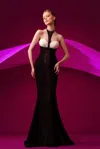 GATTI NOLLI BY MARWAN GATTI NOLLI BY MARWAN HALTER NECK FLARED EVENING GOWN