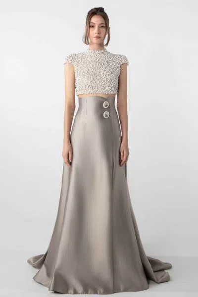 Gatti Nolli By Marwan Pearl Top With Mikado Skirt