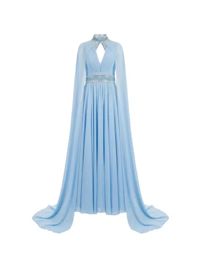 Gattinolli By Marwan Embellished Maxi Dress In Blue
