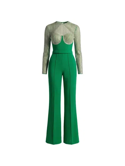 Gattinolli By Marwan Embroidered Jumpsuit In Green