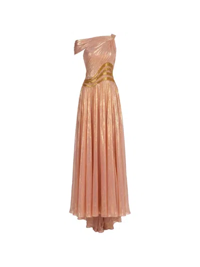 Gattinolli By Marwan Lurex Gown Dress In Pink