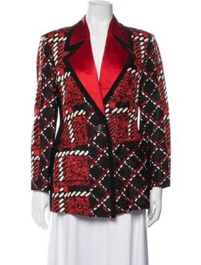 Pre-owned Gattinoni Plaid Print Blazer In Red