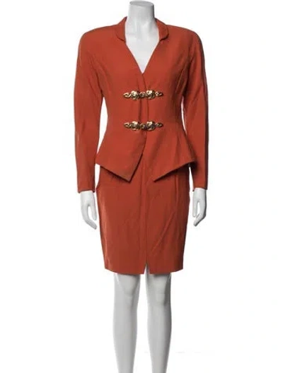 Pre-owned Gattinoni Skirt Suit In Orange