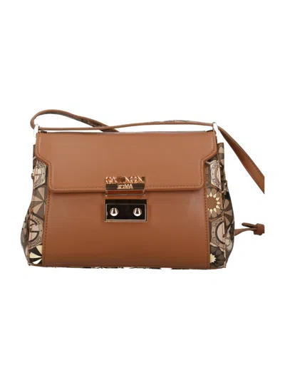 Gattinoni Teod Bag. Bright Flap Bag Pvc In Brown