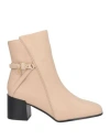 Gattinoni Woman Ankle Boots Beige Size 11 Textile Fibers In Beige