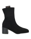 Gattinoni Woman Ankle Boots Black Size 11 Textile Fibers