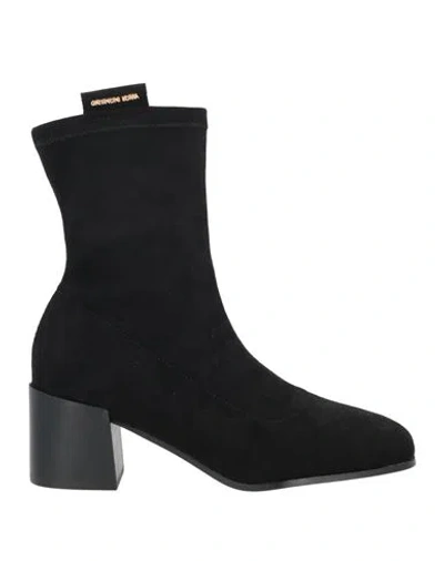 Gattinoni Woman Ankle Boots Black Size 11 Textile Fibers