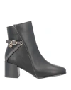 Gattinoni Woman Ankle Boots Black Size 11 Textile Fibers In Black