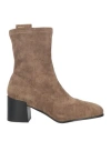 Gattinoni Woman Ankle Boots Khaki Size 11 Textile Fibers In Beige